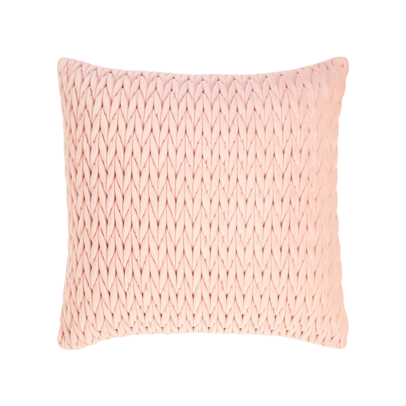 Mykt og moderne pyntepute-trekk i rosa med strukturert overflate.