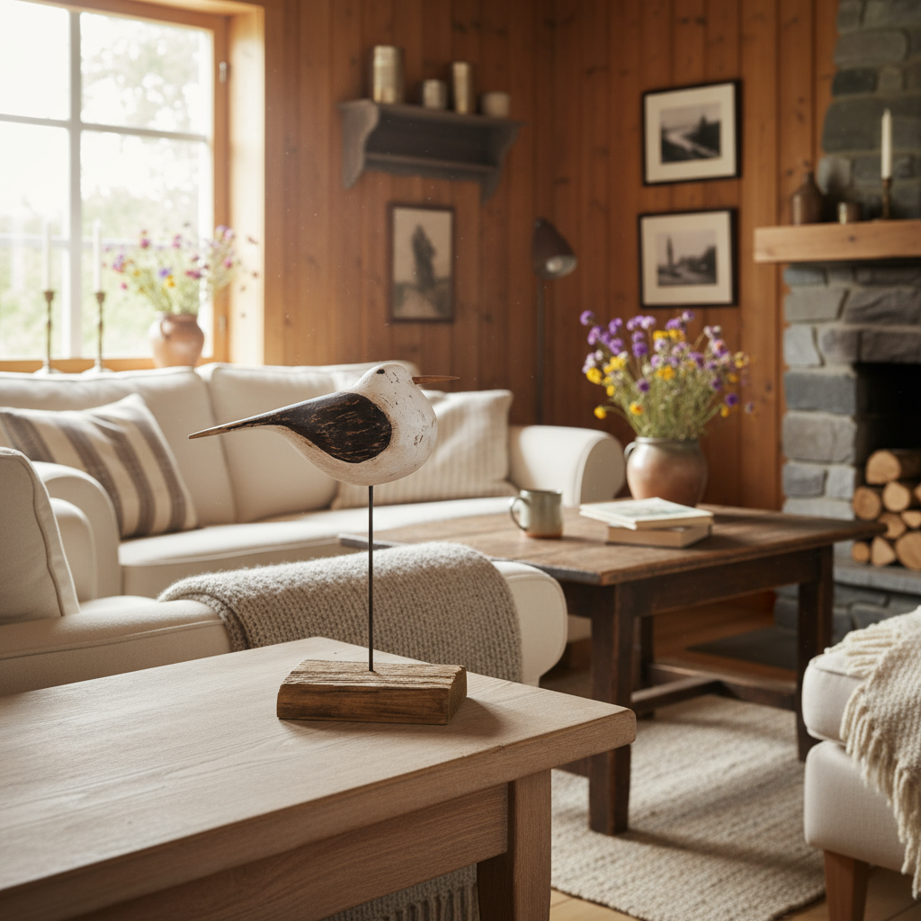 Rustikk måkefigur stor