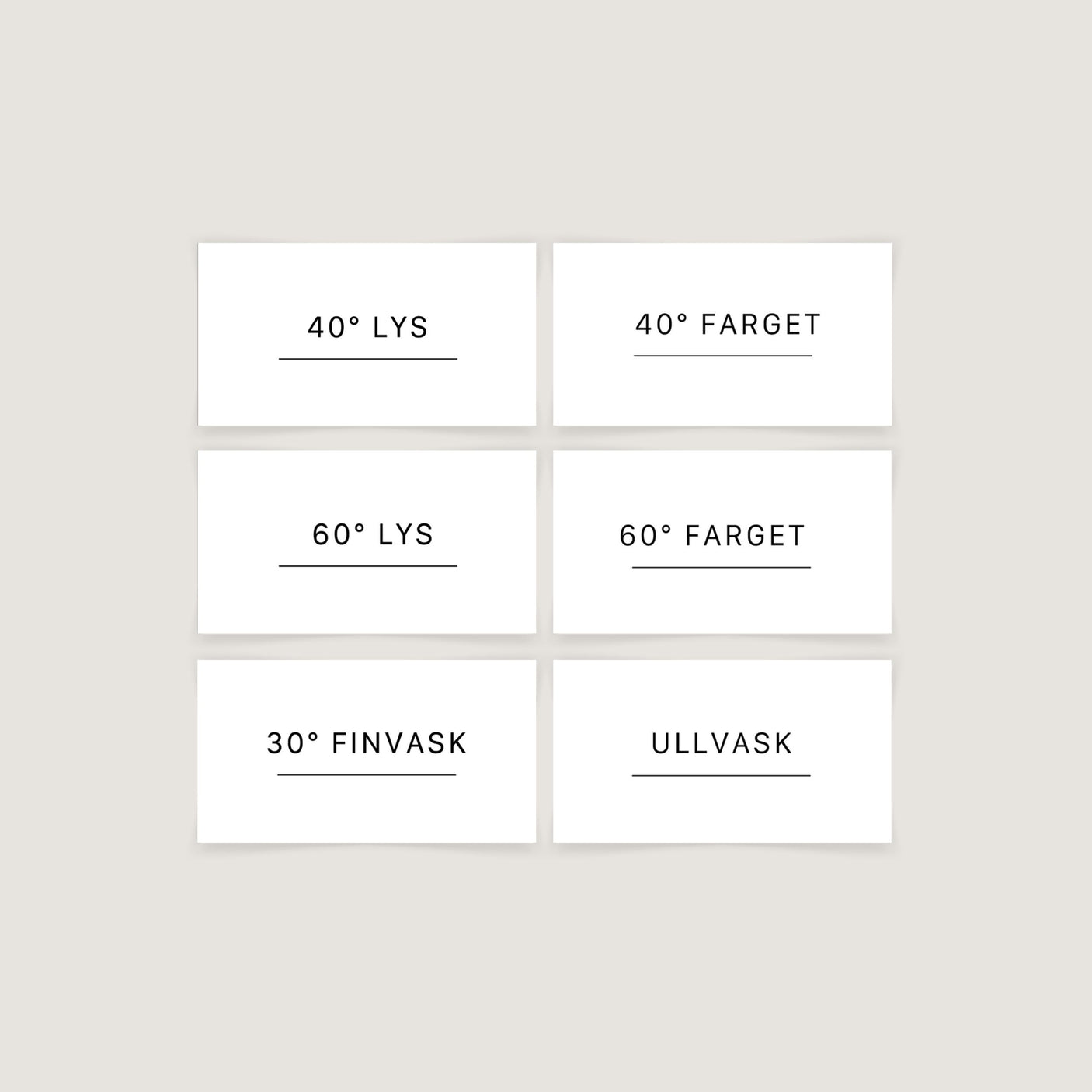 Etiketter klesvask grader, 6 pk