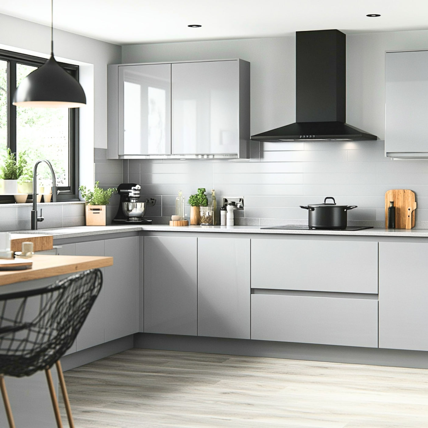 Uni lack lysegrå kontaktplast er en bestselger med høyglans som gir et friskt og moderne uttrykk. Den passer godt til fornyelse av kjøkkenet.