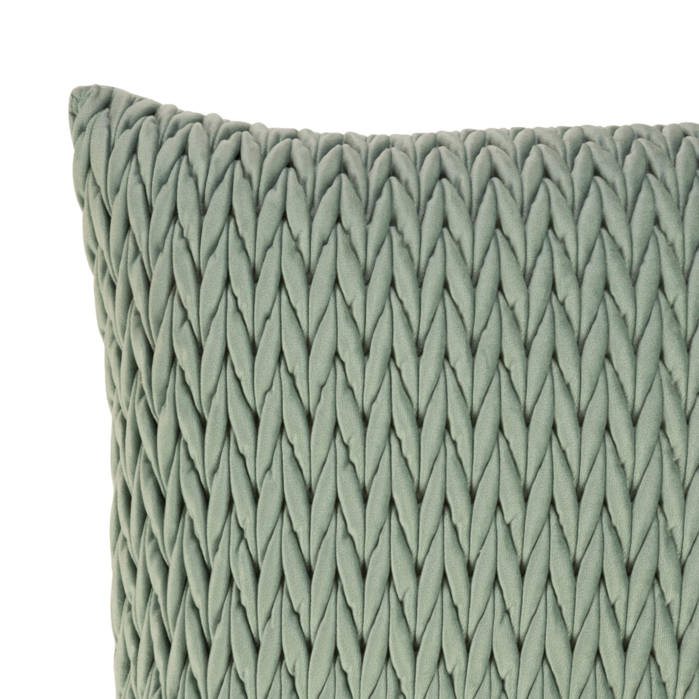 Mykt og elegant putetrekk i grønn velur til stue eller soverom.