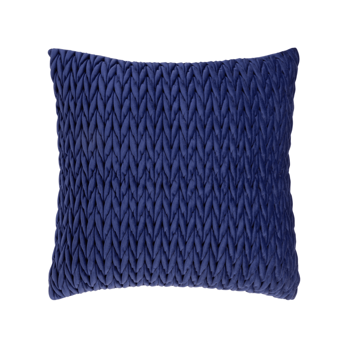 Putetrekk flettet velur blå 45 x 45 cm - Lindas Dekor