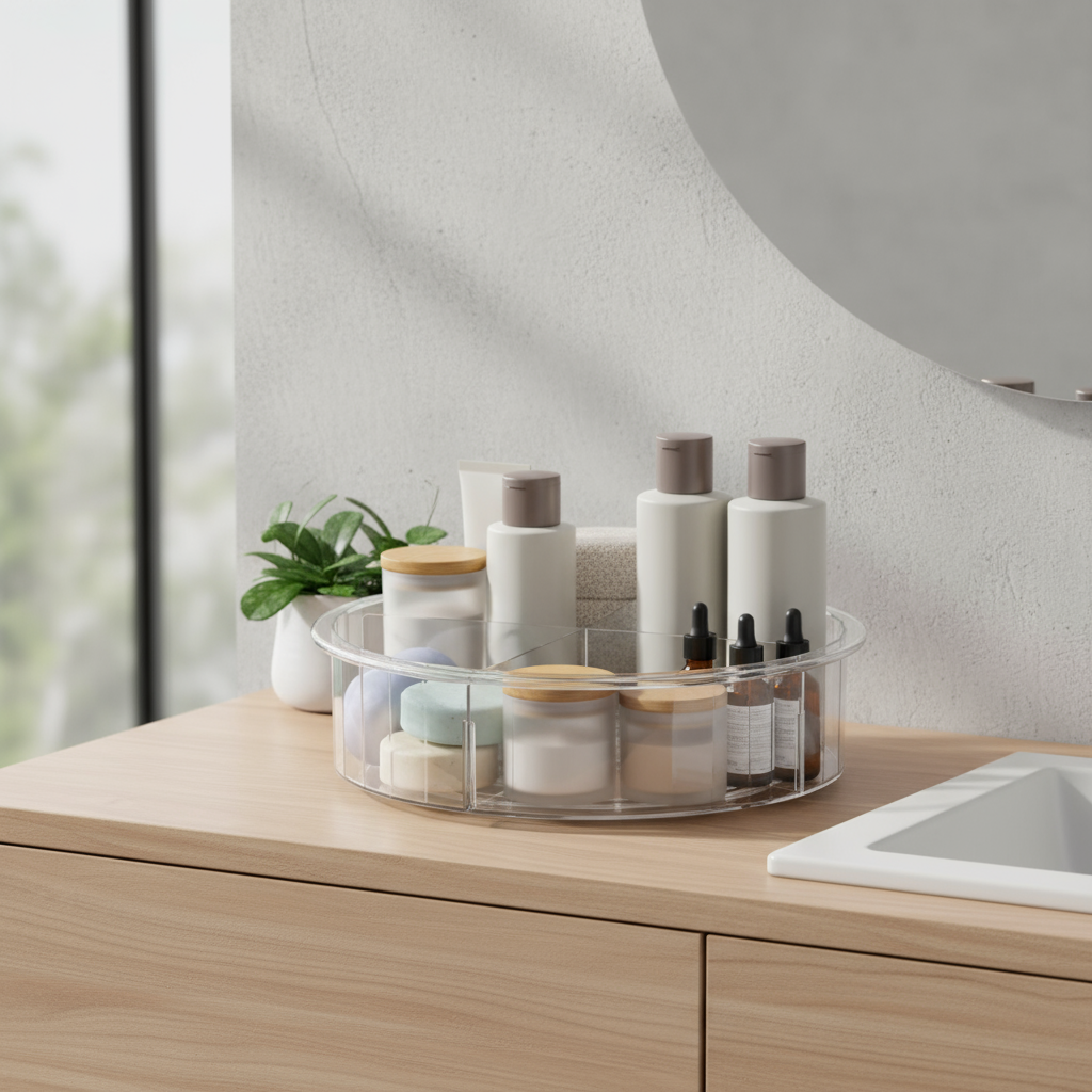 Praktisk snurrebrett med høy kant brukt på kjøkkenbenk fra Lindas Dekor