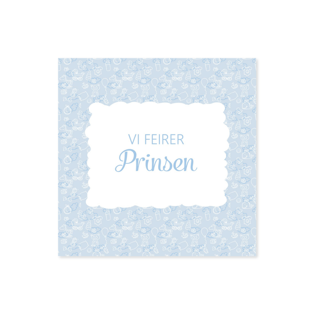 20-pk Servietter til dåp, blå