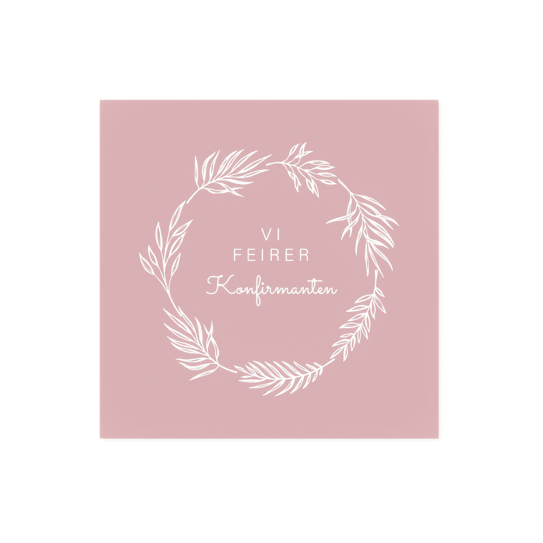 Servietter til konfirmasjon, gammel-rosa 20-pk