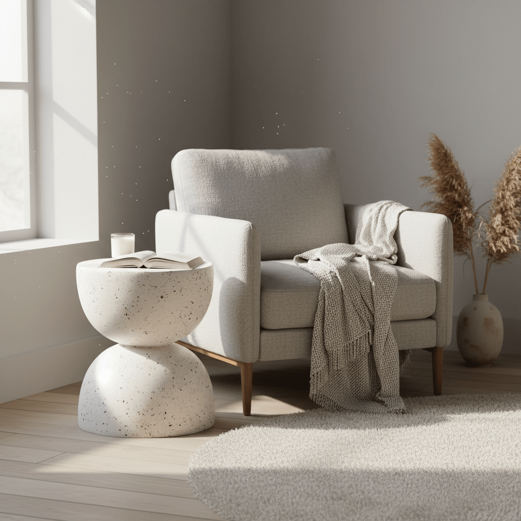 Sidebord i fiberglass terazzo - Lindas Dekor
