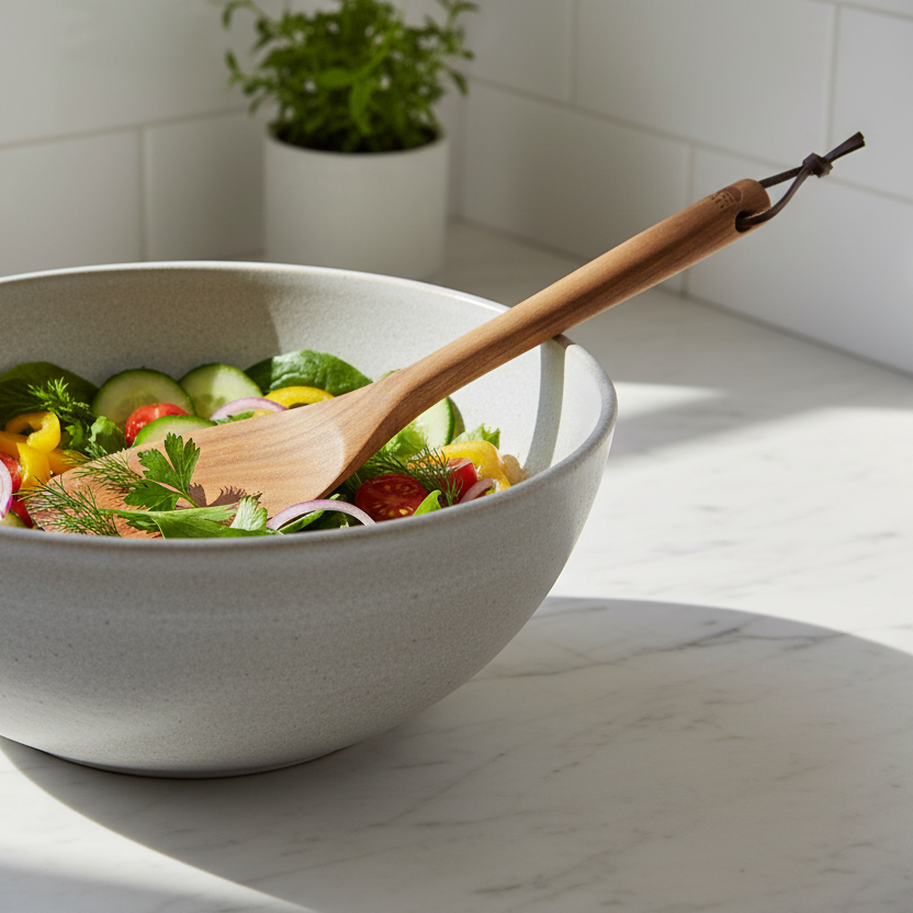 Spatula with salad bowl