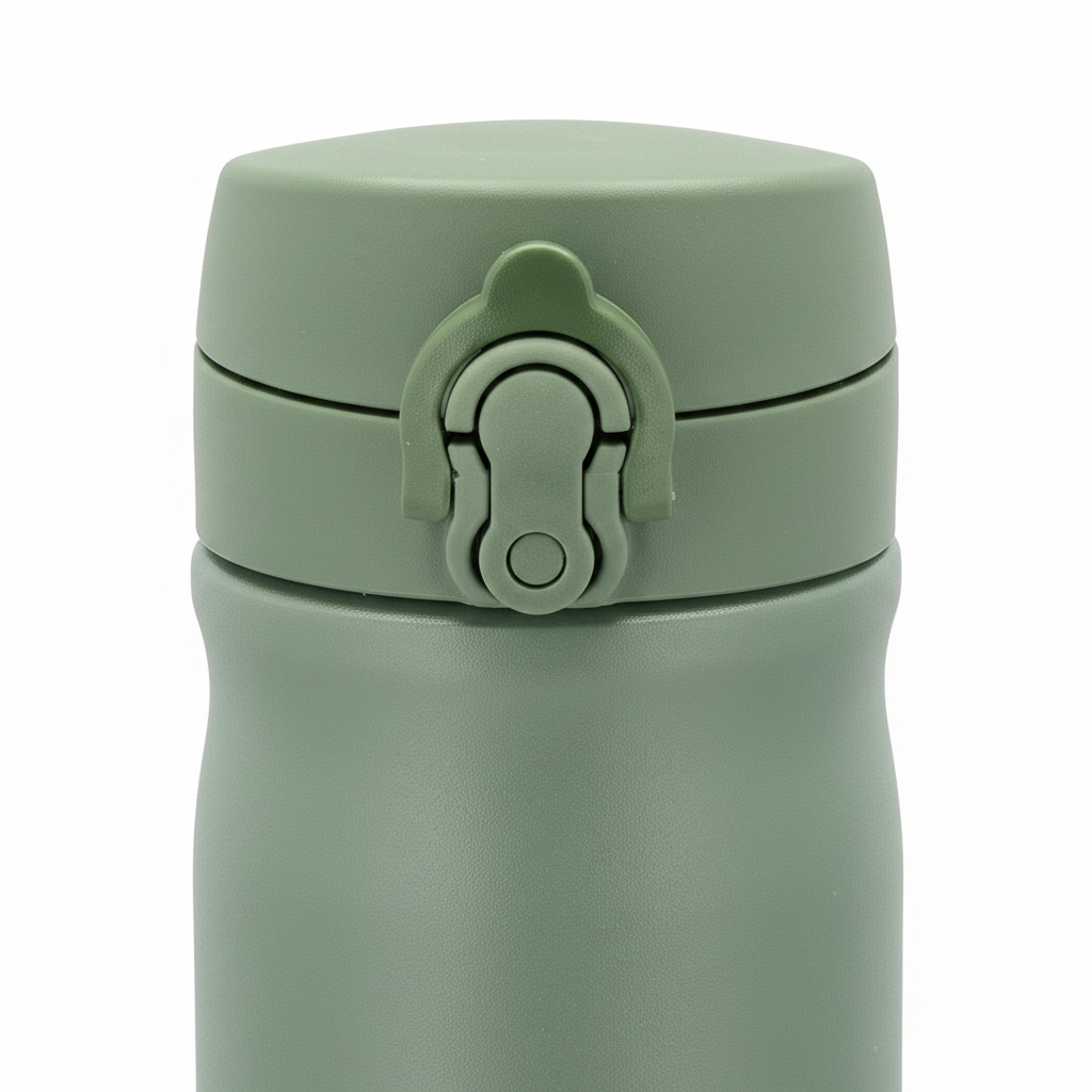 Grønn termokopp i rustfritt stål med drikkelokk fra Thermos