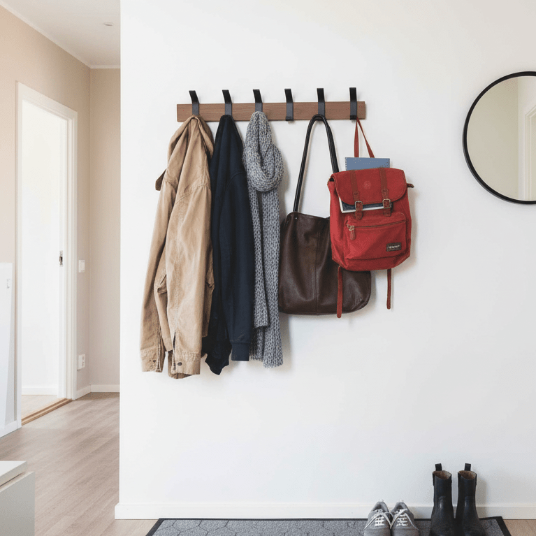 Veggmontert knaggrekke brun 50 x 10 cm - Lindas Dekor