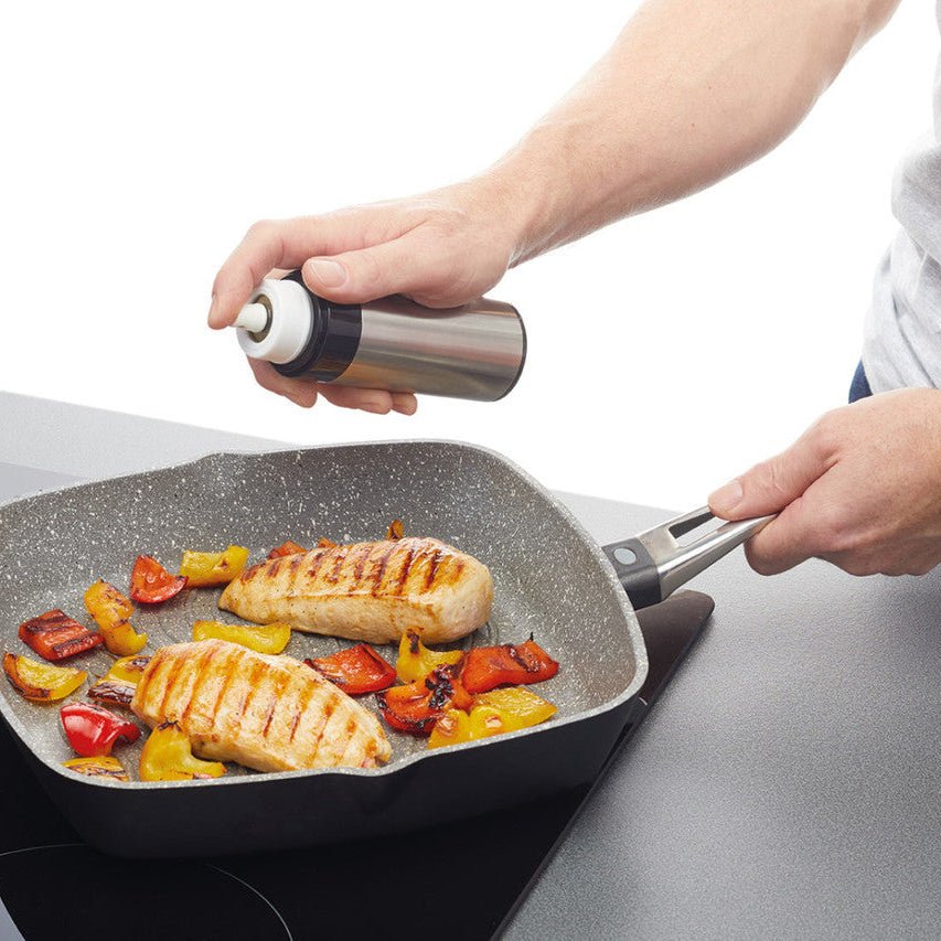 Oljespray i rustfritt stål med fine mist - Lindas Dekor