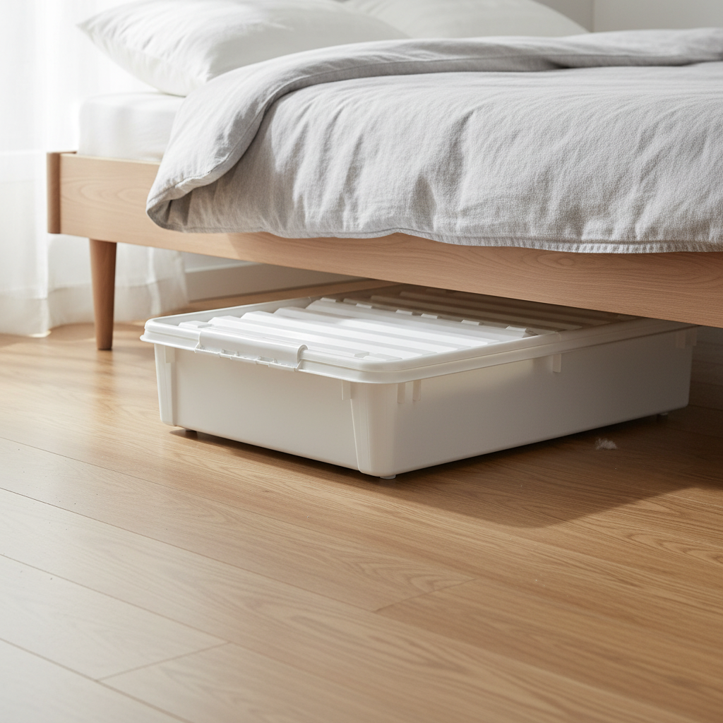 Lav oppbevaringsboks til dyner og klær under seng