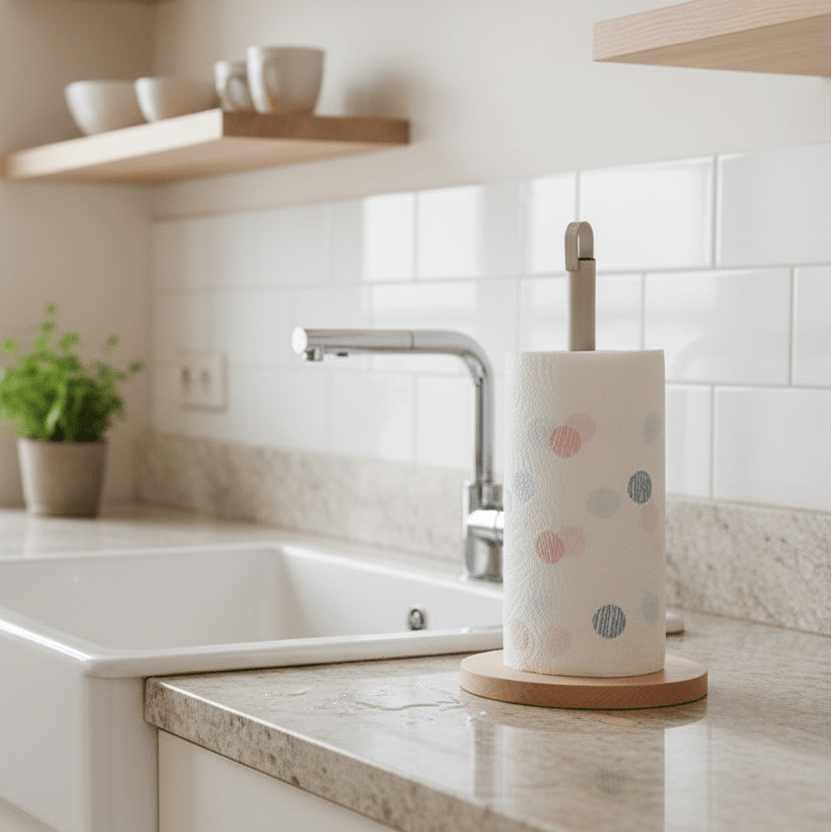 KitchenCraft Kjøkkenrullstativ i metall og tre - Lindas Dekor