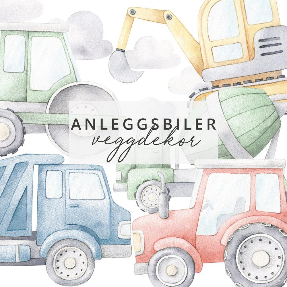 Anleggsbiler klistremerker - Lindas Dekor