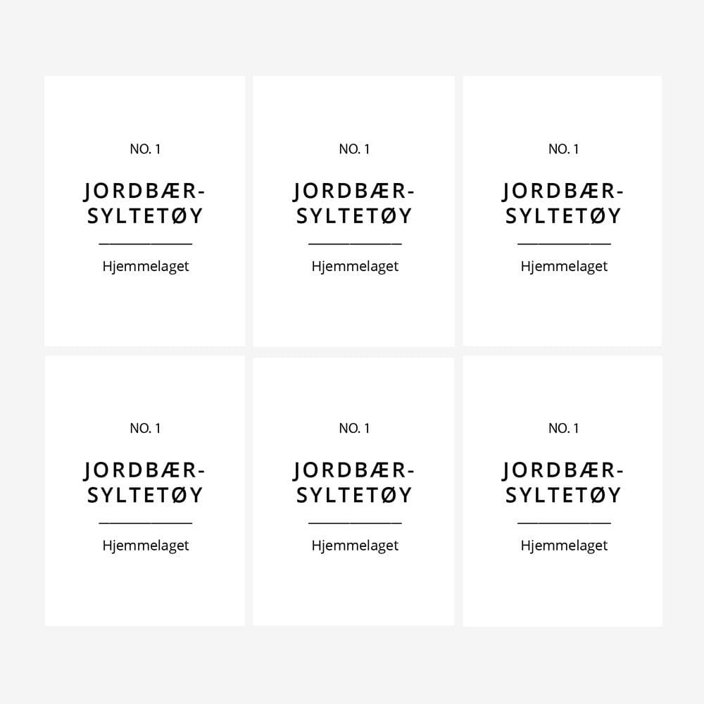 Etiketter hjemmelaget syltetøy