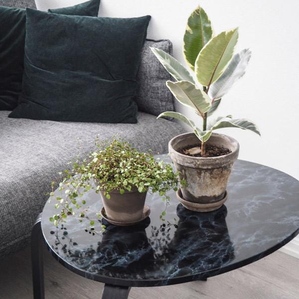 Marmor sort/blå kontaktplast