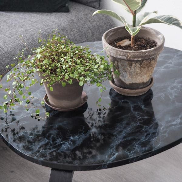 Marmor sort/blå kontaktplast