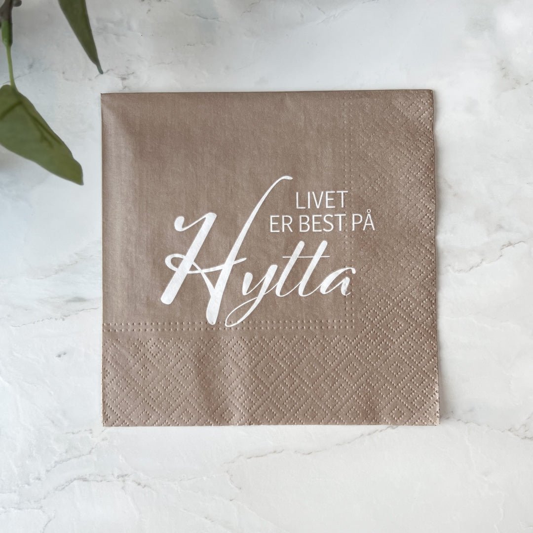 20 - pk Servietter til hytta, beige - Lindas Dekor