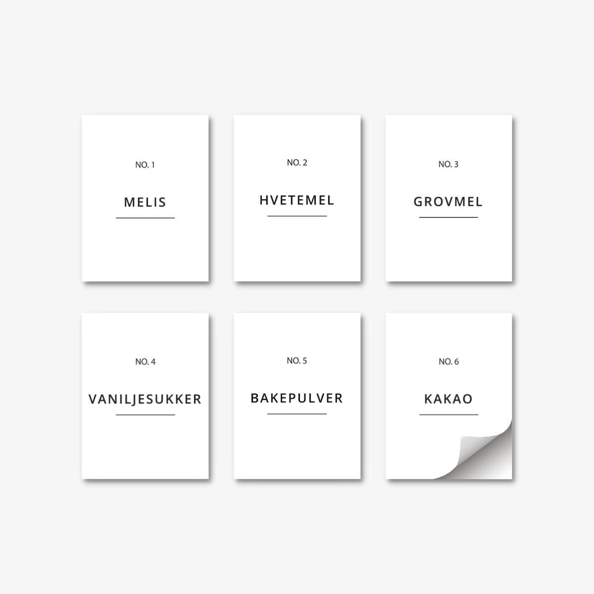 Etiketter kjøkken, baking