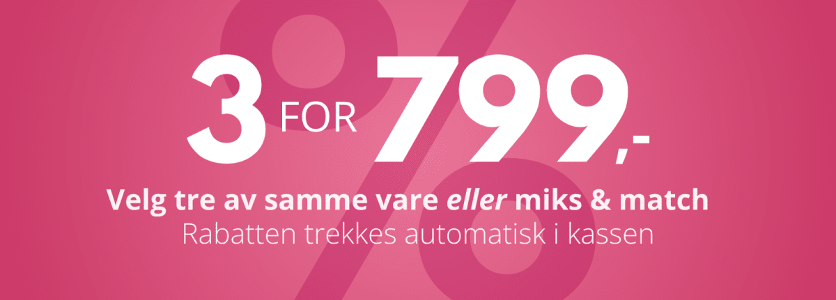 3 for 799 på en mengde interiør, organisering, kjøkkenutstyr og rengjøring.