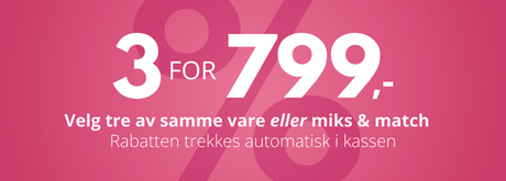 3 for 799 på en mengde interiør, organisering, kjøkkenutstyr og rengjøring.