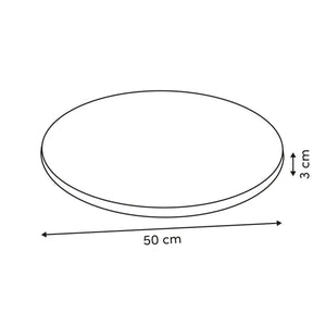 Snurrefat Mina i akasie diameter 50 cm, mål på snurrefatet