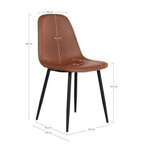 2-pk Stockholm spisestol lys brun PU-skinn