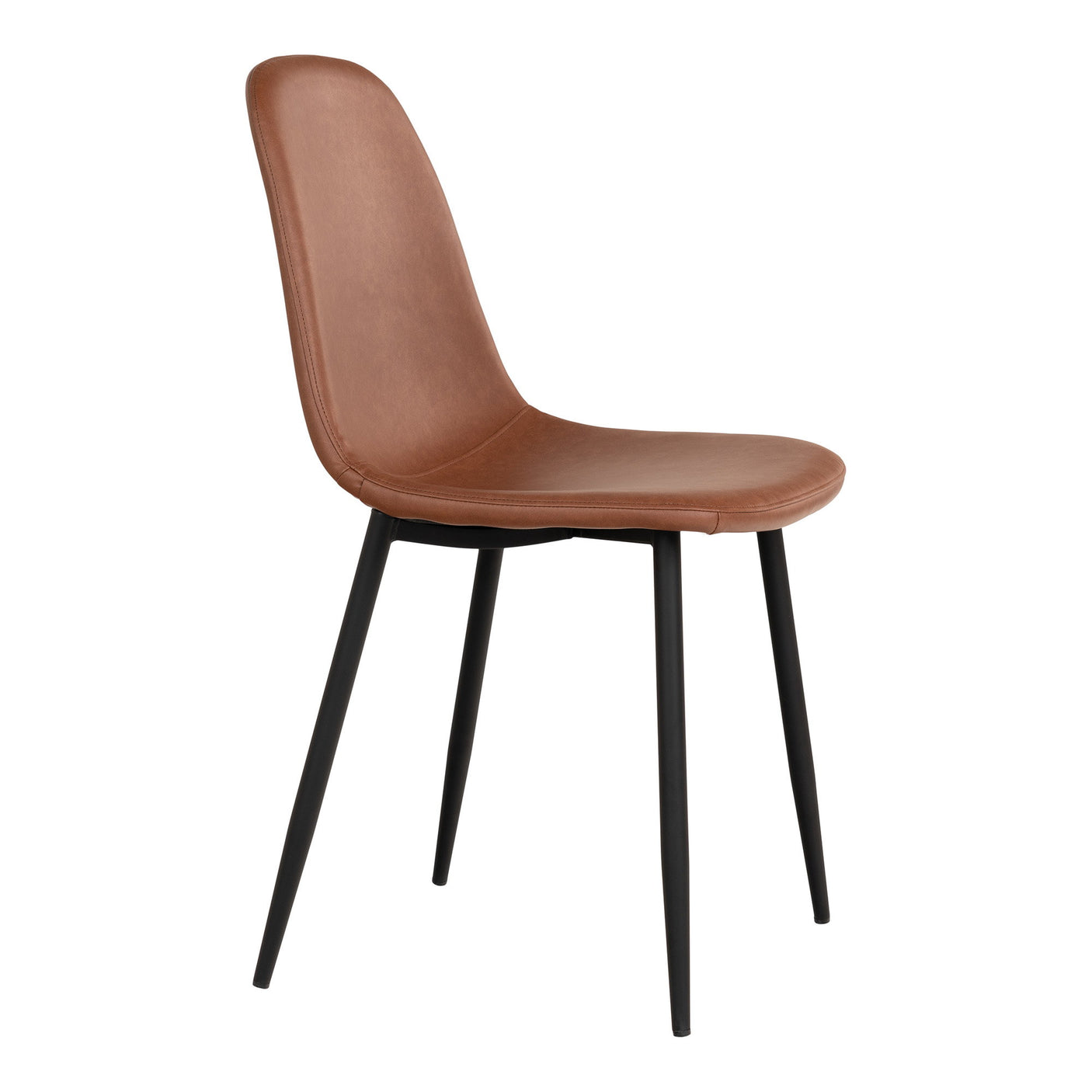 2-pk Stockholm spisestol lys brun PU-skinn