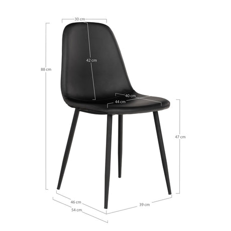 2 - pk Stockholm spisestol sort - Lindas Dekor