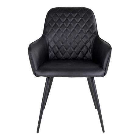2-pk Harbo spisestol sort PU-skinn