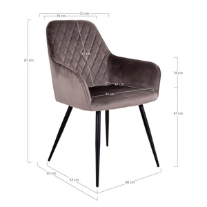 2-pk Harbo spisestol lys brun velur