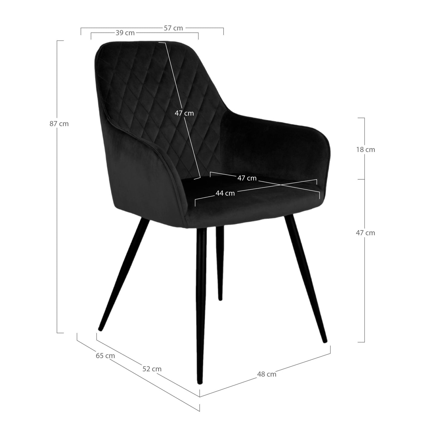 2-pk Harbo spisestol sort velur