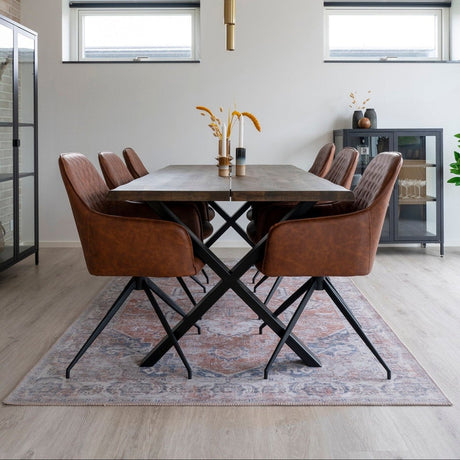 Harbo dreibar spisestol brun PU-skinn