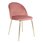 2-pk Geneve velvet rosa/messing spisestol