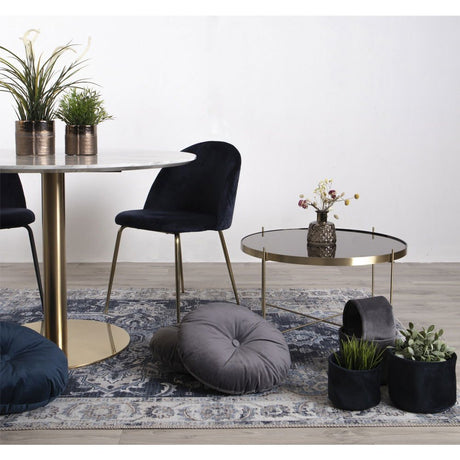 2 - pk Geneve velvet blå spisestol - Lindas Dekor