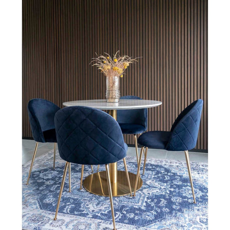 2 - pk Geneve velvet blå spisestol - Lindas Dekor