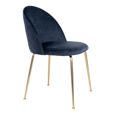 2 - pk Geneve velvet blå spisestol - Lindas Dekor
