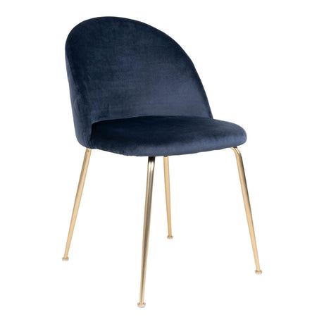 2 - pk Geneve velvet blå spisestol - Lindas Dekor