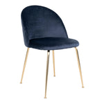 2-pk Geneve velvet spisestol blå