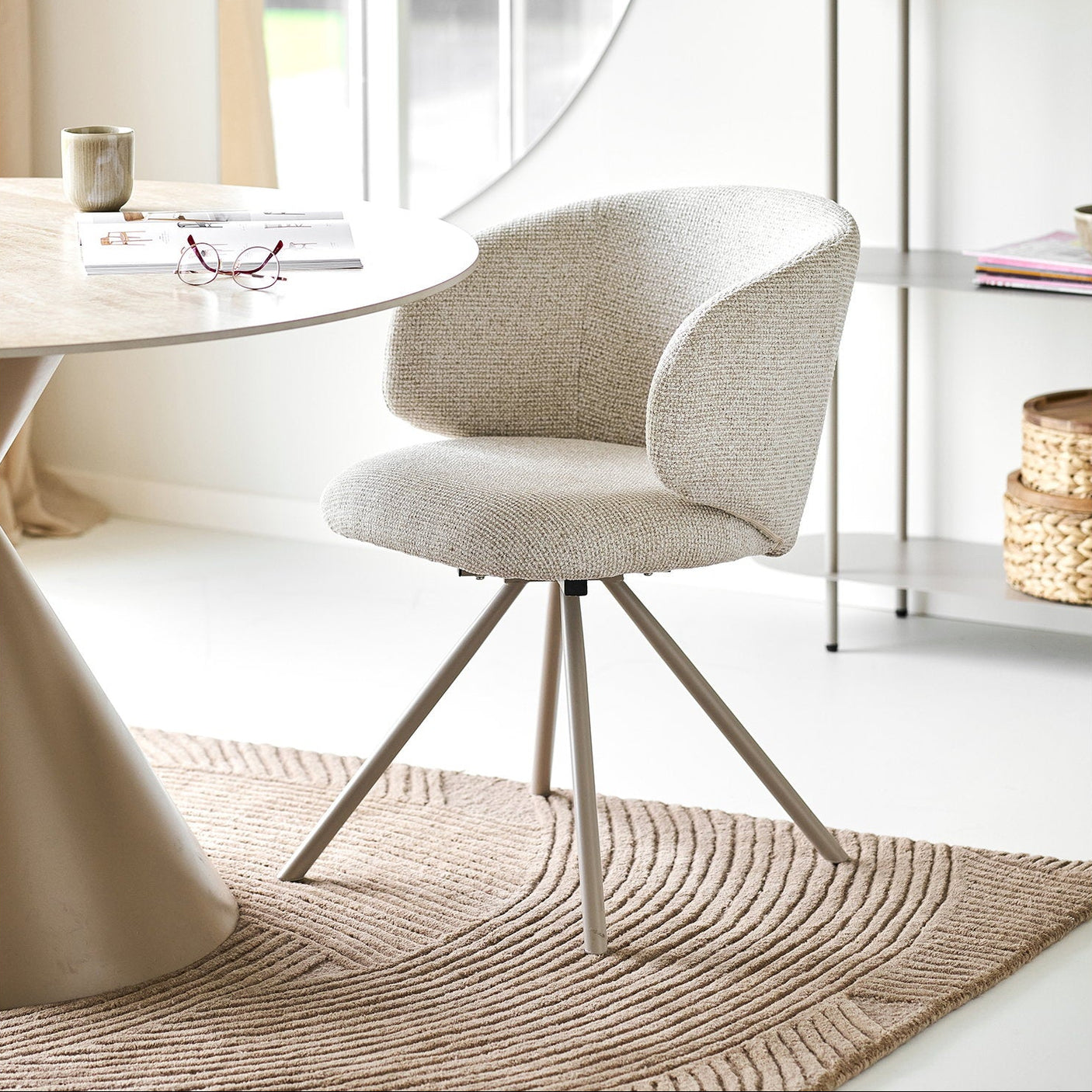 2-pk Fulham dreibar spisestol sand