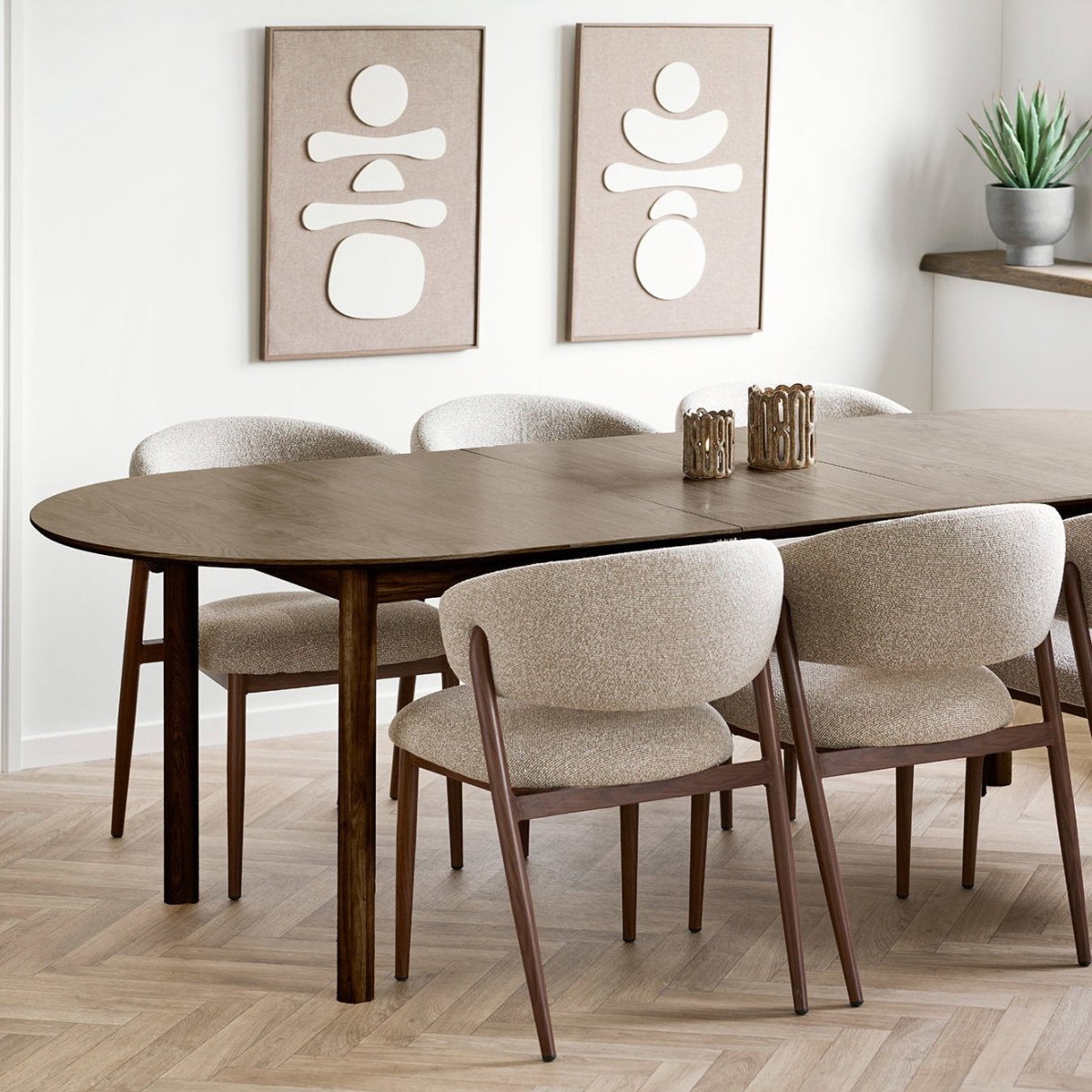 2-pk Cavi spisestol sand/valnøttfarget