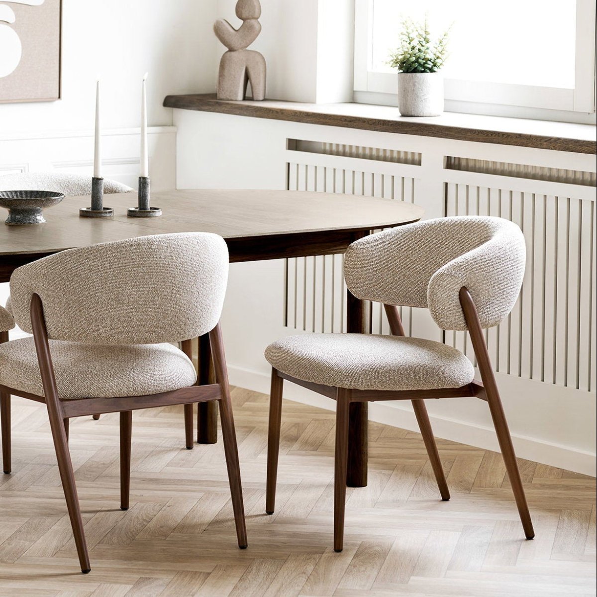 2-pk Cavi spisestol sand/valnøttfarget