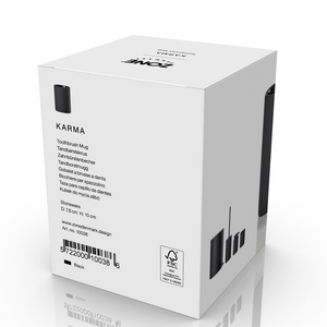 Original emballasje til Karma tannbørsteholder sort fra Zone Denmark