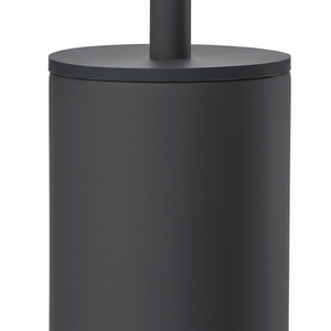Gulvstående toalettbørste i sort sylinderform