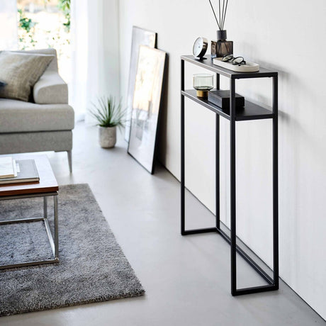 Konsollbord sort med hylle 60 x 80,2 cm - Lindas Dekor