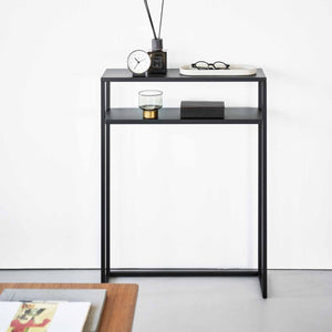 Konsollbord sort med hylle 60 x 80,2 cm - Lindas Dekor