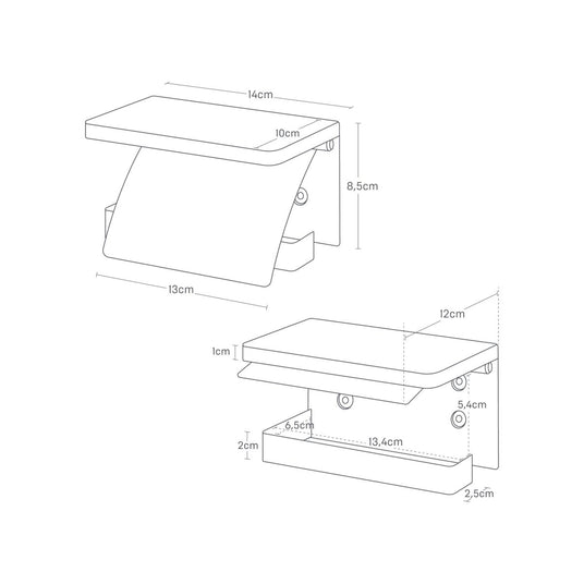 Veggmontert toalettpapirholder sort - Lindas Dekor