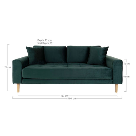 Lido 2,5 seters sofa mørkegrønn - Lindas Dekor