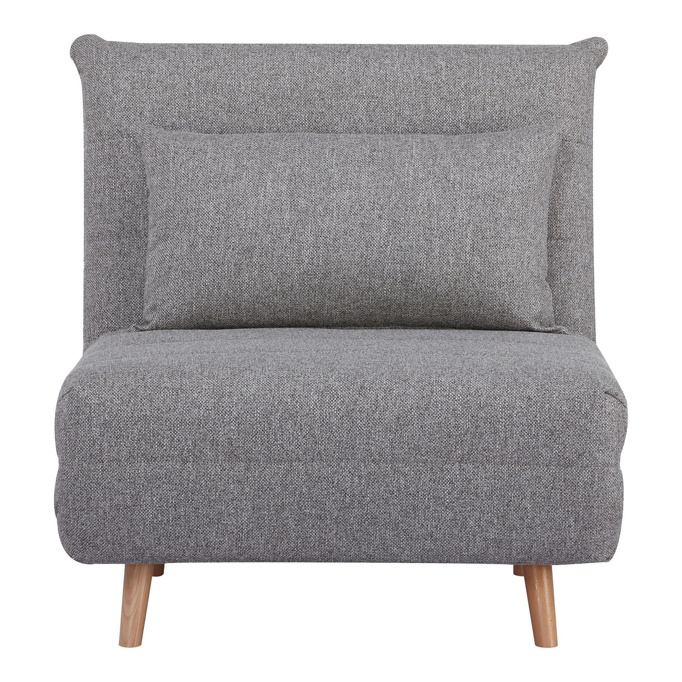 Marlow sovesofa i grå tekstil med naturben – stilrent og funksjonelt design.