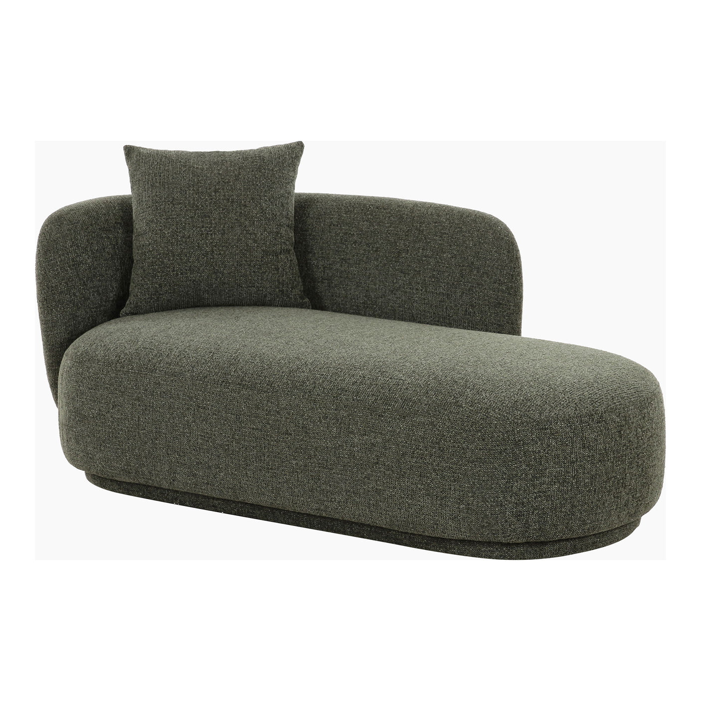 Grønn Mykonos Daybed med pute sett fra siden i elegant loungestil.