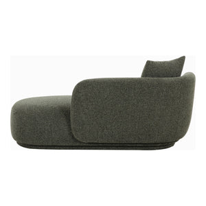 Mykonos Daybed grønn med pute – stilfull loungemøbel sett fra baksiden.